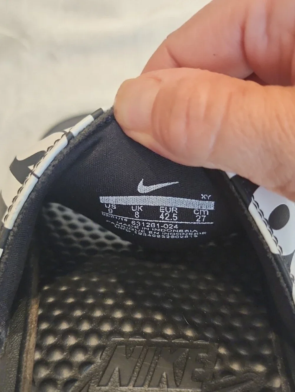 Nike Black & White 'Just Do It' Slide Sandals - Fantastic Condition- Size 9 [V1]